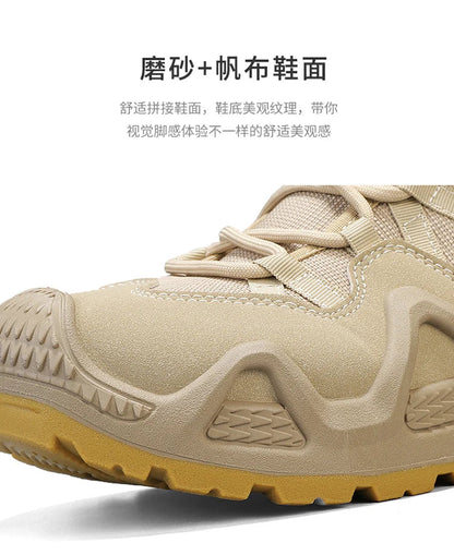 Men's winter high top shoes mid top waterproof and anti slip hiking shoes ultra light work boots tactical boots desert boots
