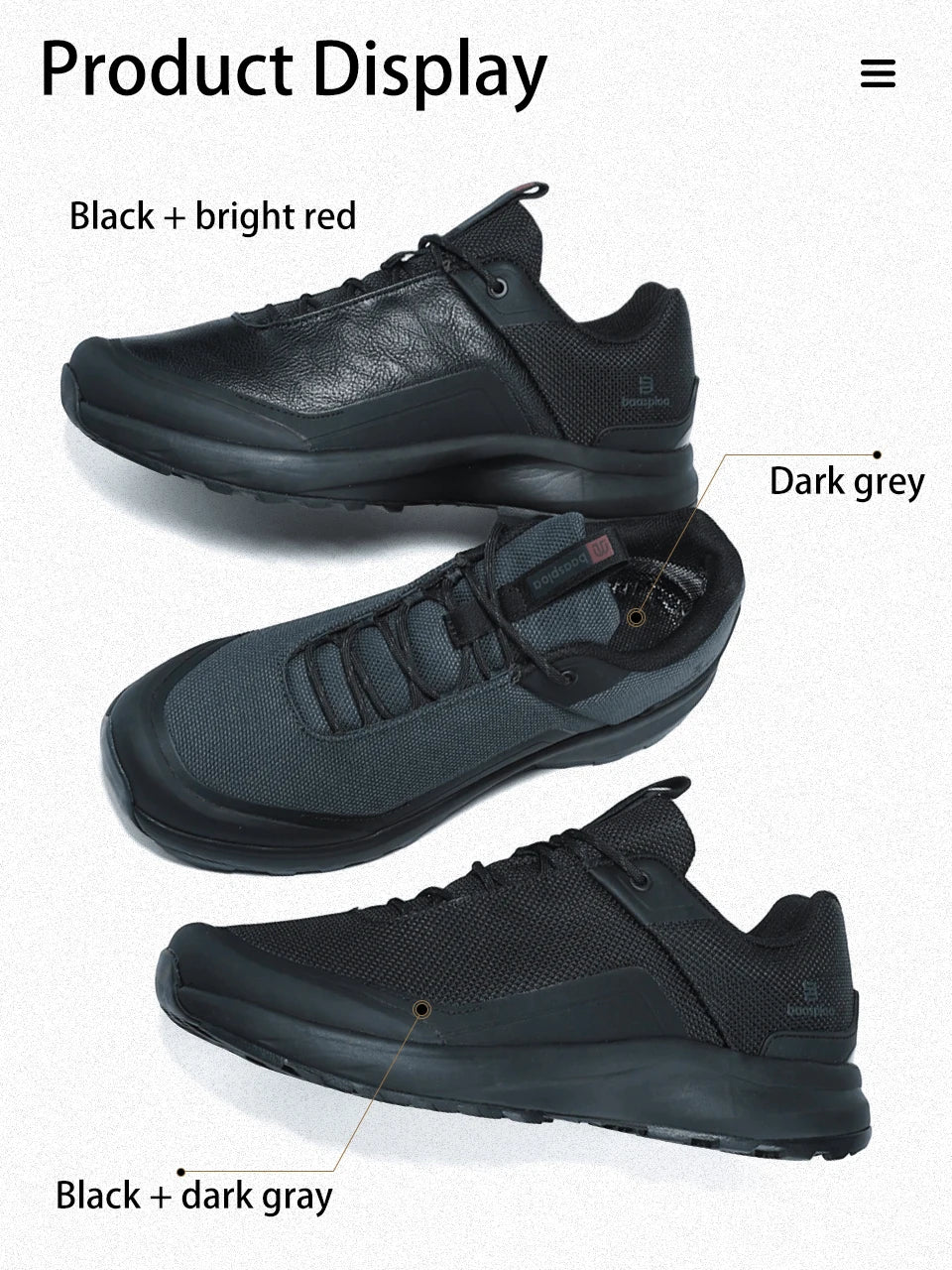 Hiking Shoes Men Outdoor Waterproof Camping Resistant Non Slip Sneakers Male Casual Lightweight Lace-Up Walking Shoes