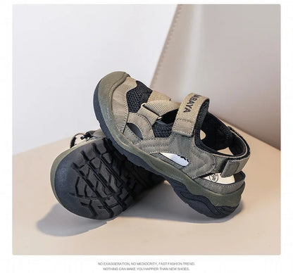 2026 Summer New Breathable Children Sandals Closed Heel Mesh Casual Sports Shoes Cool Boys Sandals For Outdoor Leisure