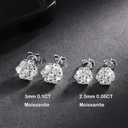 Flower GRA Certified Full 1.5/2.5/3mm D Color Moissanite Bracelet for Woman Men Silver 925 Diamond Hand Link Bracelets Gift