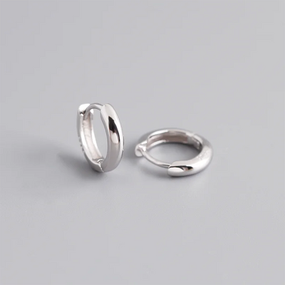925 Sterling Silver Simple Matte Bohemian Round Ear Buckle for Women Punk Unisex Rock Hoop Earring Jewelry Accessories