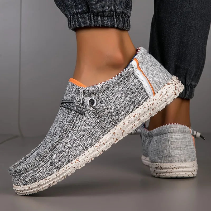 Sapatênis Masculino Lona Loafers Confortável Respirável Sapatos Masculinos Casuais Sapatos de Direção Sapatos Vulcanizados Sapatos Baixos Sapatos de Caminhada Masculinos