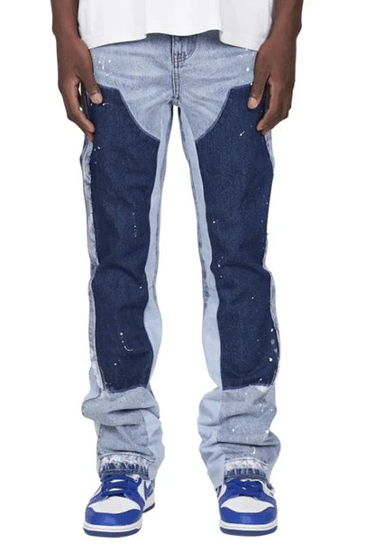 2025 Trendy High Street Brand Men's Jeans Loose Fit Straight Leg Casual Drag Trousers American Style Vintage Vibe Micro Flare
