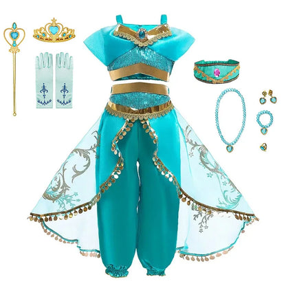 Girls Cosplay Costume Princess Dress Kids Magic Lamp Fancy Birthday Party Dresses Party Clothes 2-12Yrs
