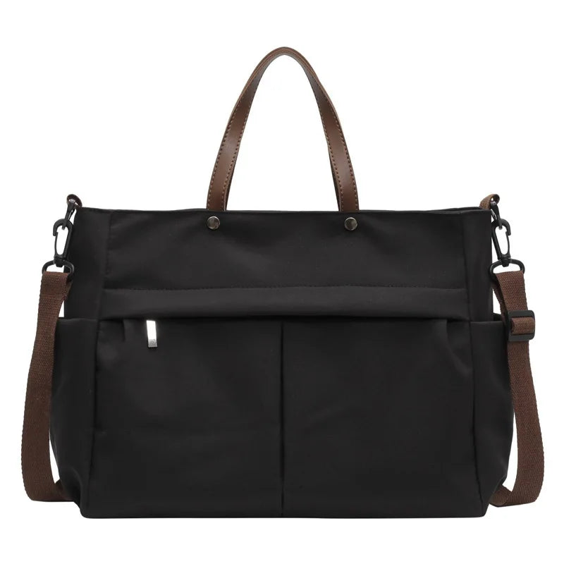 Stylish Nylon Women's Tote Bag Shoulder Handbag with Large Capacity And Two Pockets for Commuting