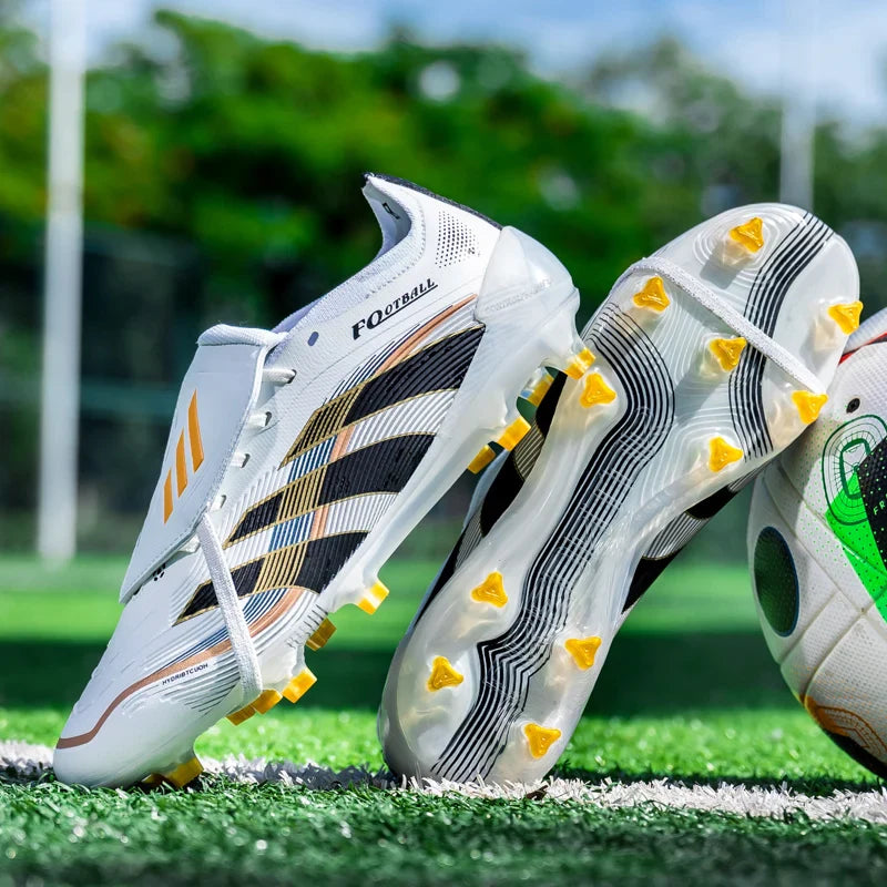Trendy Colorblock Football Boots Wear Resistant Bottom Anti Slip Firm Studs Outdoor Sports Leisure Training Sneakers