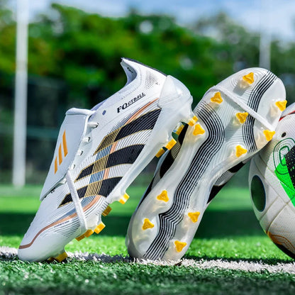 Trendy Colorblock Football Boots Wear Resistant Bottom Anti Slip Firm Studs Outdoor Sports Leisure Training Sneakers