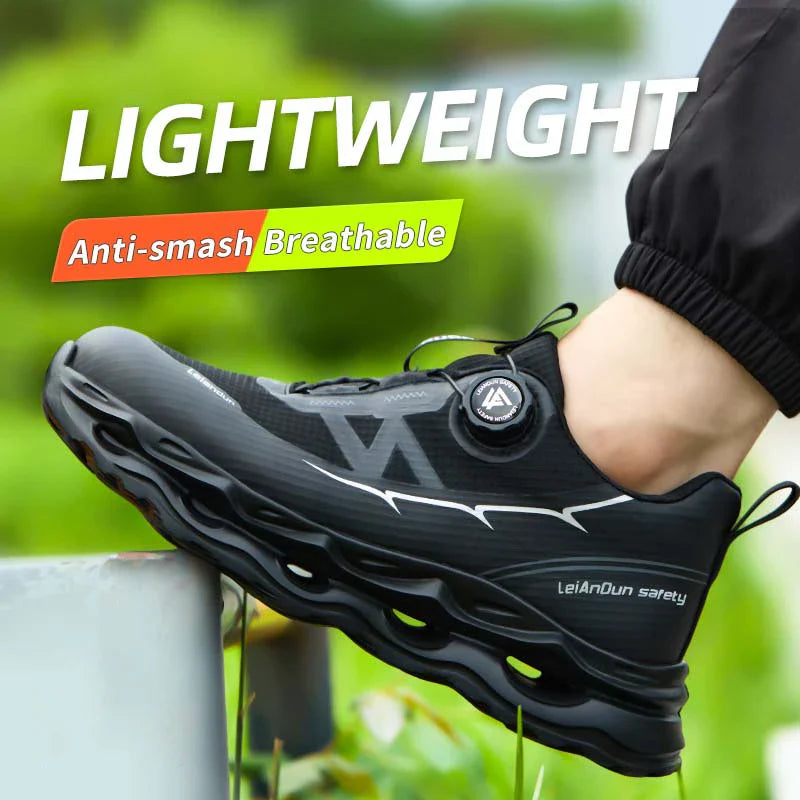 Rotary Button Design for Professional Use Men's Safety Work Shoes Anti-Impact Anti-Piercing Fashionable Sports Style
