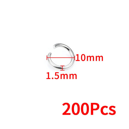 1.5mm Thick Stainless Steel Width 8mm 9mm 10mm 12mm  Open Jump Rings For Jewelry Making Supplies Accessories Findings Not Fade