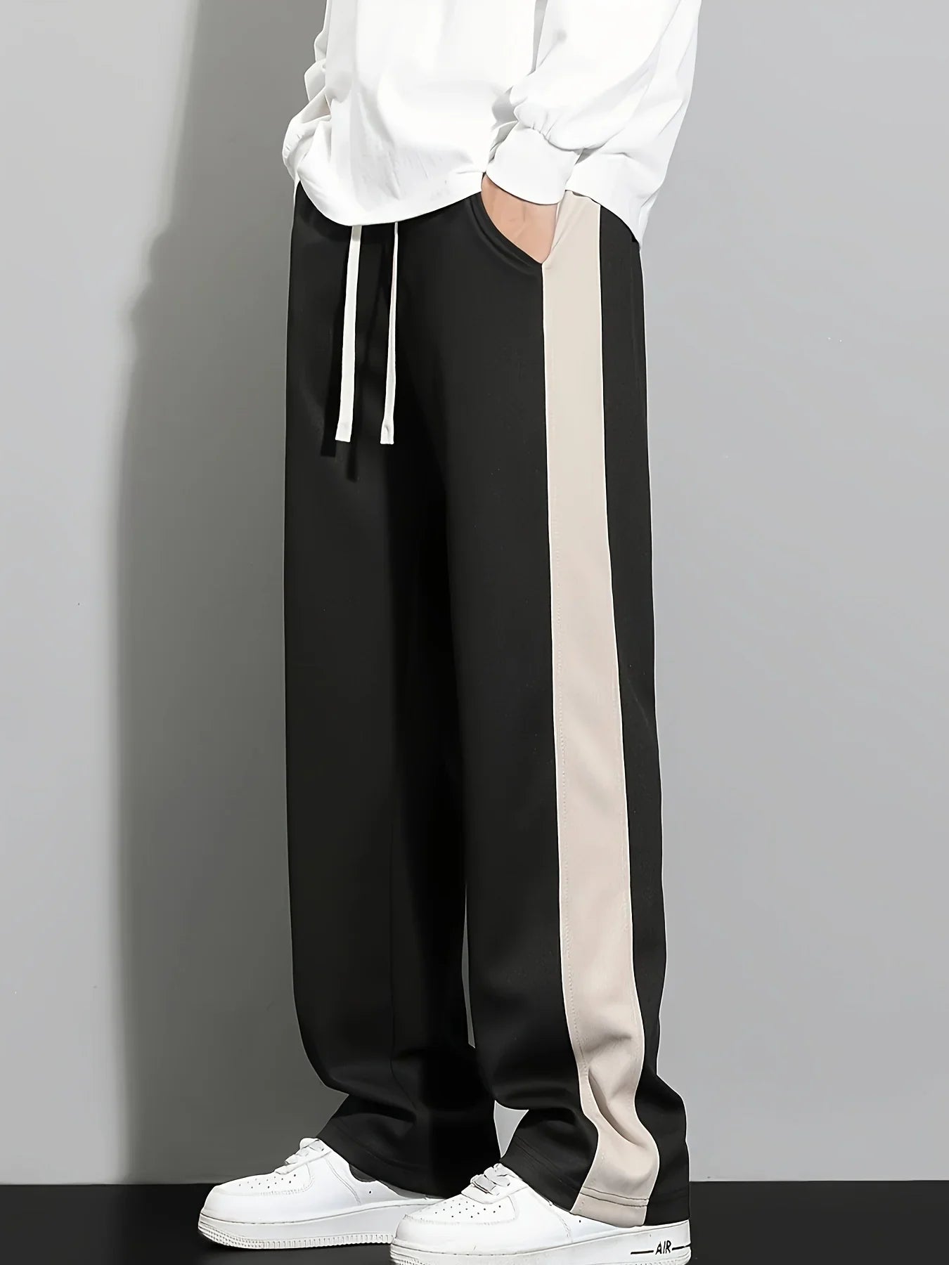 Men's contrasting sports casual pants, comfortable and versatile