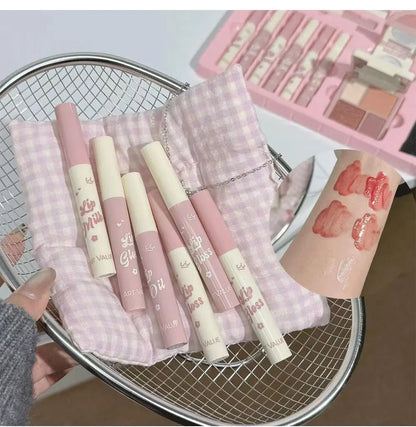 Makeup Set Include 4Lip Glaze,1Lip Oil,1Lip Cream,1Eyeliner,1Mascara,1Eyebrow Pen,1Blush,1Highlighter,1Eyeshadow,1Pressed Powder