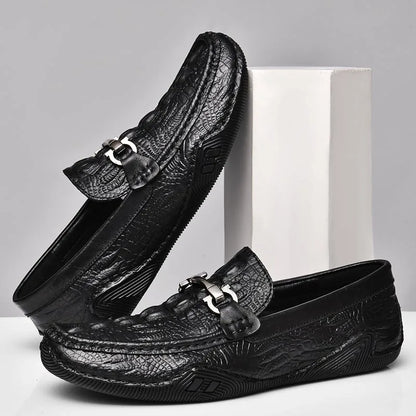 Blue Slip On Loafers Genuine Leather Casual Shoes Men Luxury Brand Designer Men's Moccasins Mocassin Homme Sales Discount