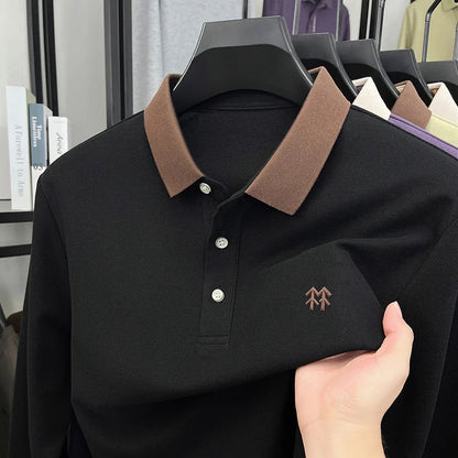 Design Brand Men's Polo Shirt Lapel Exquisite Embroid Long Sleeve Autumn New Breathable T-Shirt Business Leisure Trend Men'swear