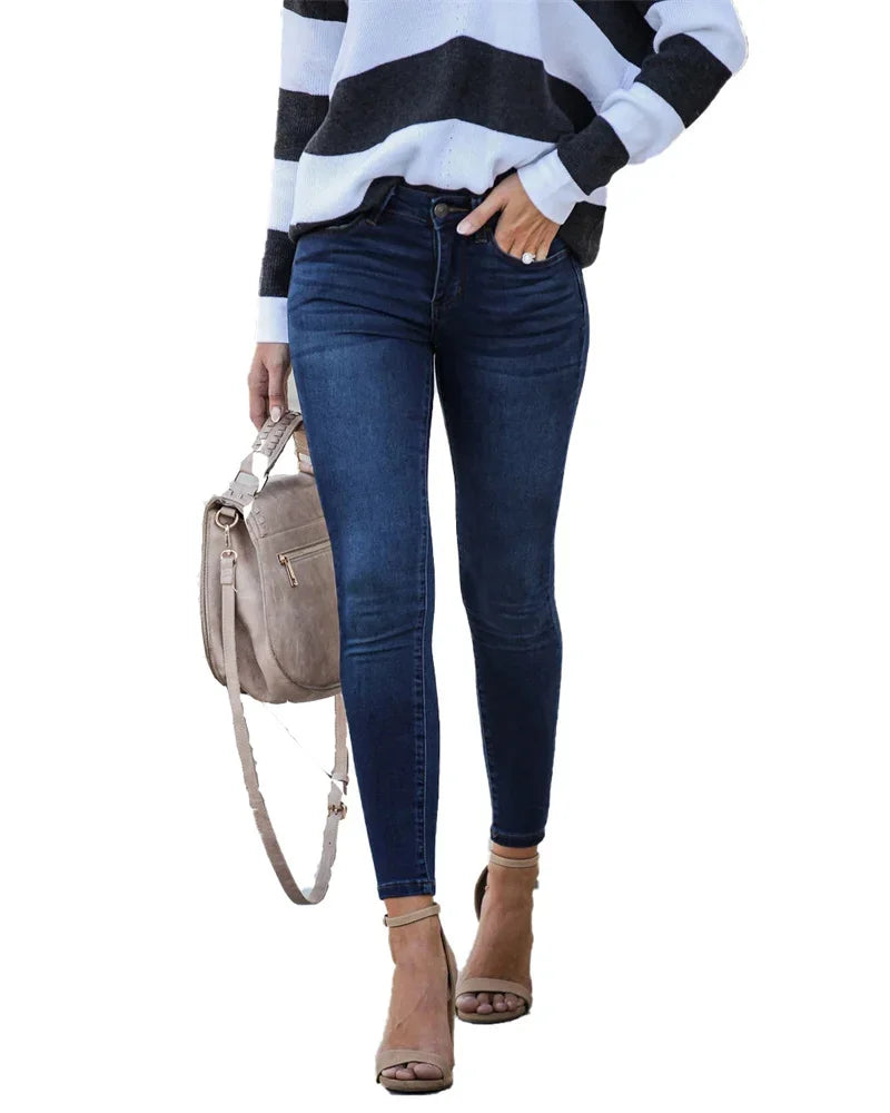 Women Comfortable Casual Skinny Denim Pants