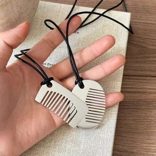 Personality Temperament Comb Pendant Necklace for Women 2024 Trend New Delicate Design Jewelry Fashion Accessories