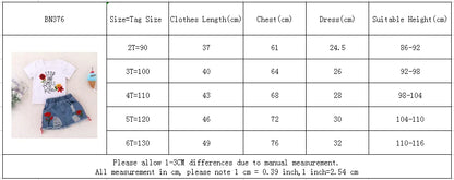 Girls Suit Summer Children's Clothes Suit Embroidery Letter Print Short sleeve+skirt Set Toddler Christmas Outfits