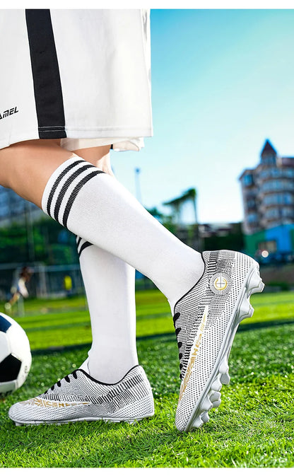 Large Size FG/TF High Quality Mens Soccer Shoes Non-Slip Turf Soccer Cleats for Kids Training Football Boots Chuteira Campo 48