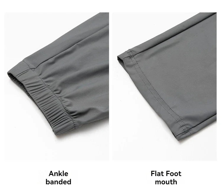 2026 Summer Ice Silk Elastic Joggers Pants for Men Women Thin Trendy Loose Sports Casual Couples Comfortable Straight Leg Tights