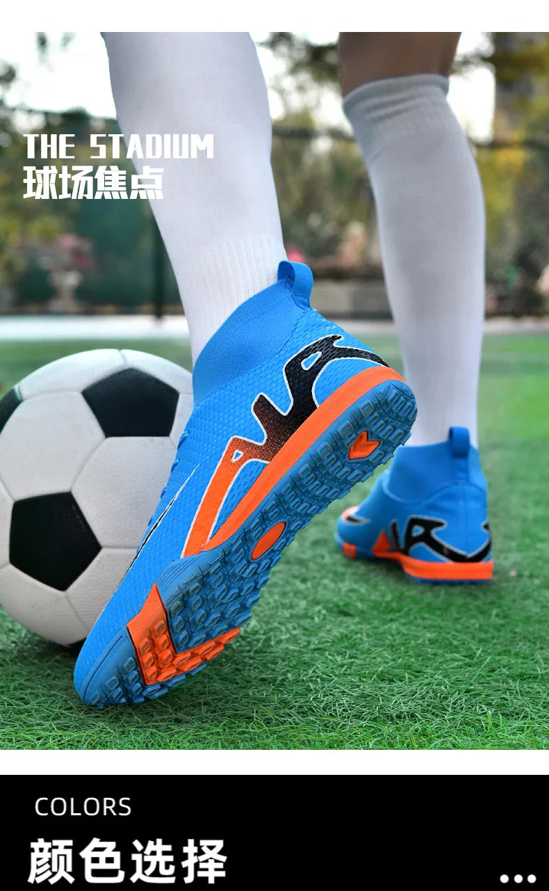 Men Professional Soccer Cleats FG/TF Football Boots Non Slip Breathable Training Shoes Outdoor Match Sneakers Grass Turf Sports