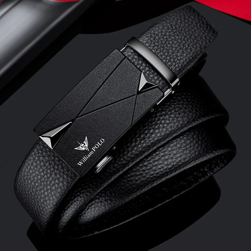 Men's cowhide casual pants belt, automatic buckle business belt, fashionable formal versatile belt