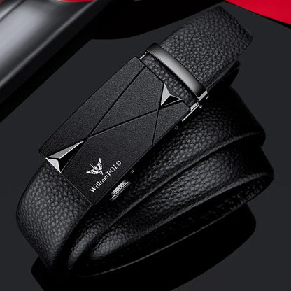 Men's cowhide casual pants belt, automatic buckle business belt, fashionable formal versatile belt