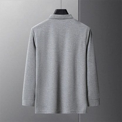 New Best-selling Spring and Autumn Men's Trendy Fashion Lapel Embroidered Long Sleeved Top Polo Shirt Sweatshirt T-shirt