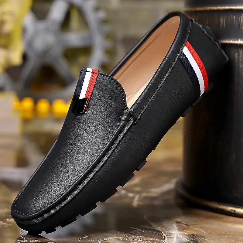 Men's Loafers High Quality Anti-slip Casual Shoes Men's Leather Loafer Outdoor Breathable Lightweight Soft Driving Shoes