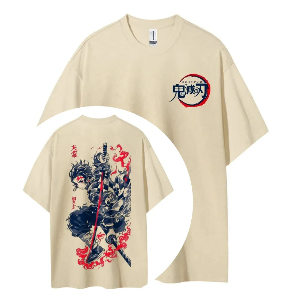 Unisex Round Neck Anime T-Shirt Men's and Women's Summer Fashion Breathable Street T-Shirt