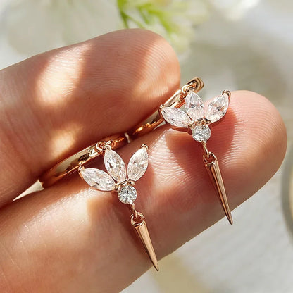 Test Passed 2.5*5mm All Moissanite Drop Earrings for Women Marquise Cut Valentine's Day Gifts 8 Gems 925 Sterling Silver