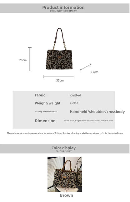 Best Selling Women's Bag, Retro Leopard Print Single Armpit Shoulder Bag, Large Capacity Tote Bag, Daily Handbag Women Shopping