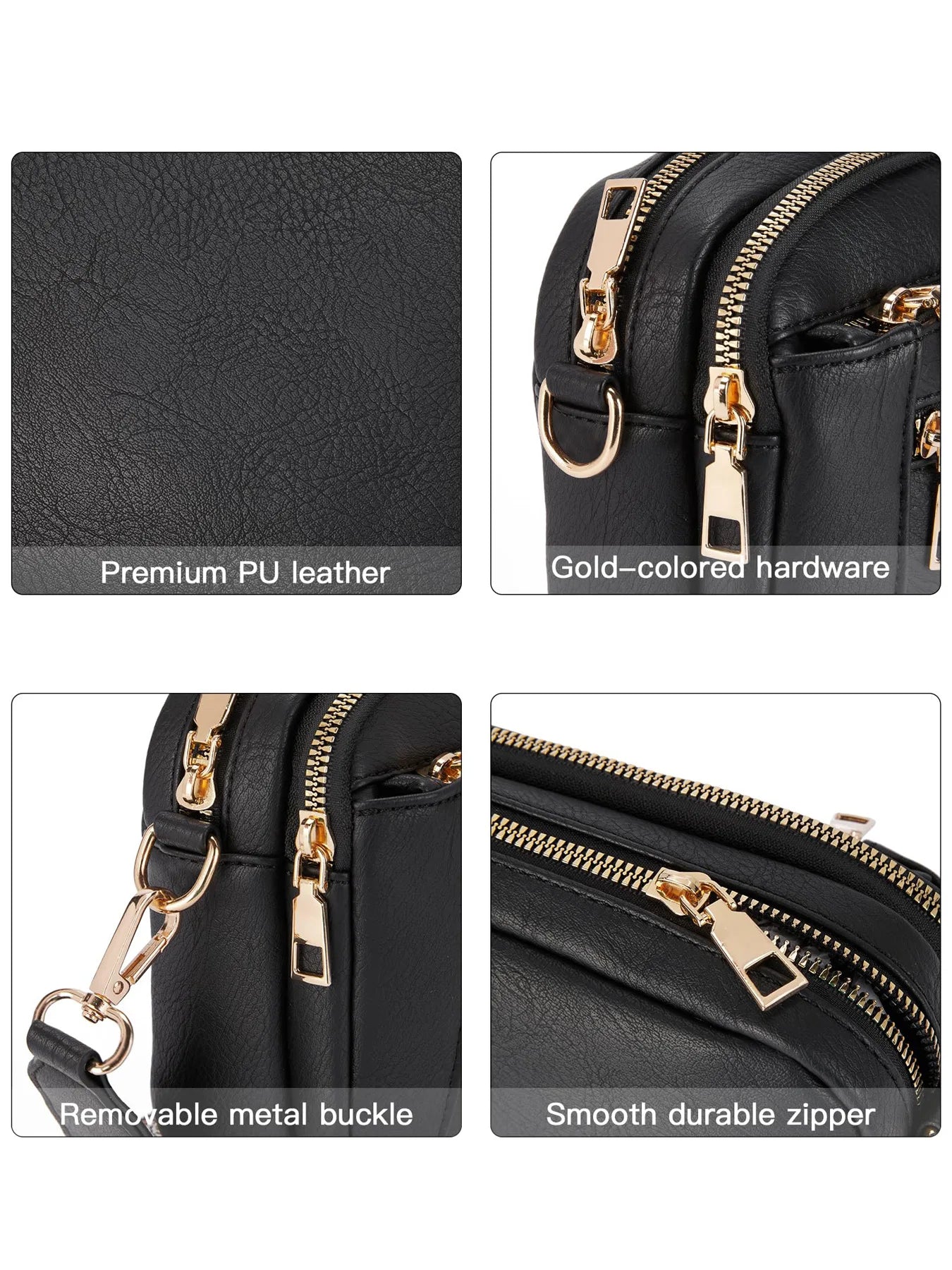 Ladies' Small Square Bag Two-tone Leather Crossbody Bag Large-capacity PU Crossbody Wallet Multi-functional Small Square Bag