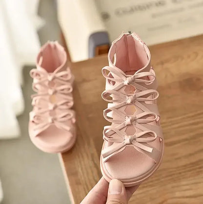 Size 21-36 Kids Sandals For Girl Summer Outdoor Beach Shoes Girls Gladiator Sandals Small Cute Bowknot Baby Toddler Girl Sandals