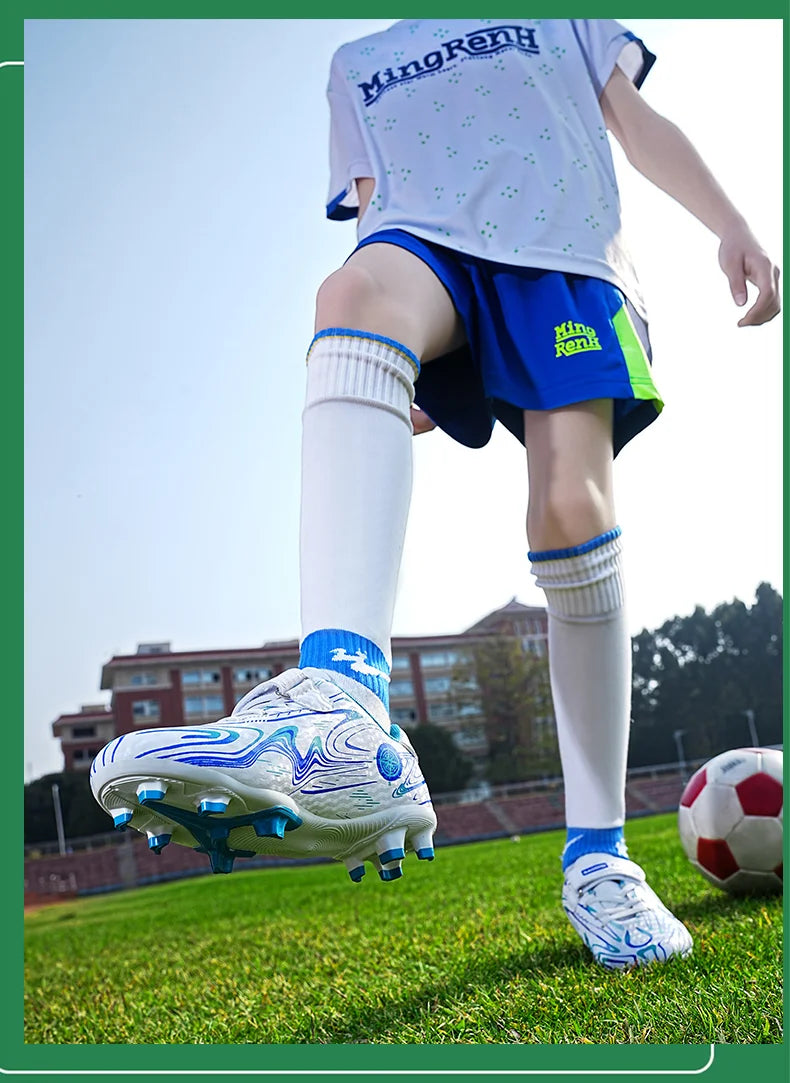 Kids Soccer Cleats Football Shoes Non Slip Breathable Lightweight Training Sneakers Boys Girls Children Football Match Boots