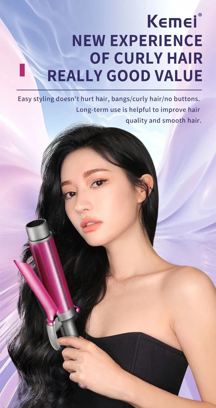 Large Barrel Curling Iron Professional Hair Wand Tool for Stylists Hair Curler for Tight Curls or Loose Waves Long-Lasting