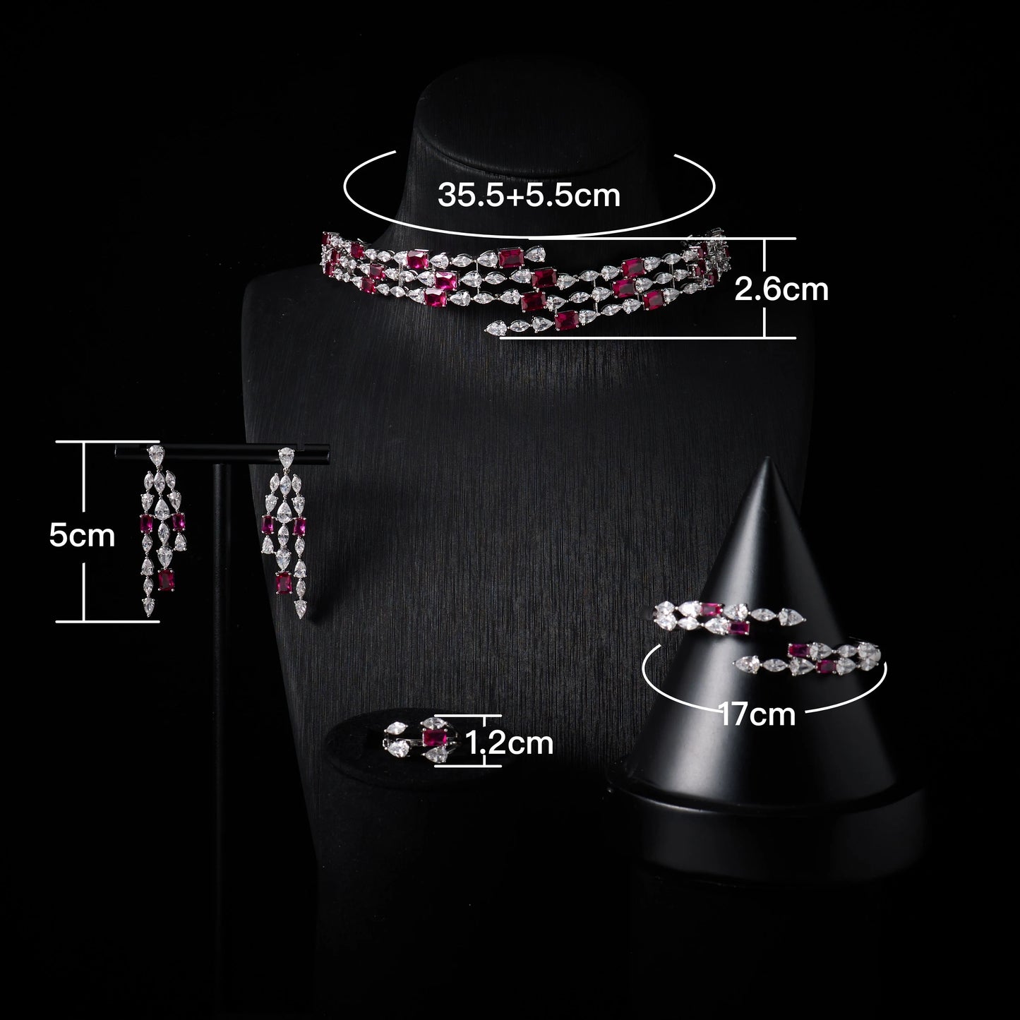 Choker Necklace Sets for Women Cubic Zirconia Choker Jewellery Set Dubai Saudi Party Engagement Accessory Bridal