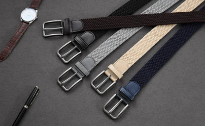 Men's Elastic Belts Unisex Casual Woven Belt for Men Outdoor Rock Climbing Training Work Belt with Jeans Belt of Women 115cm