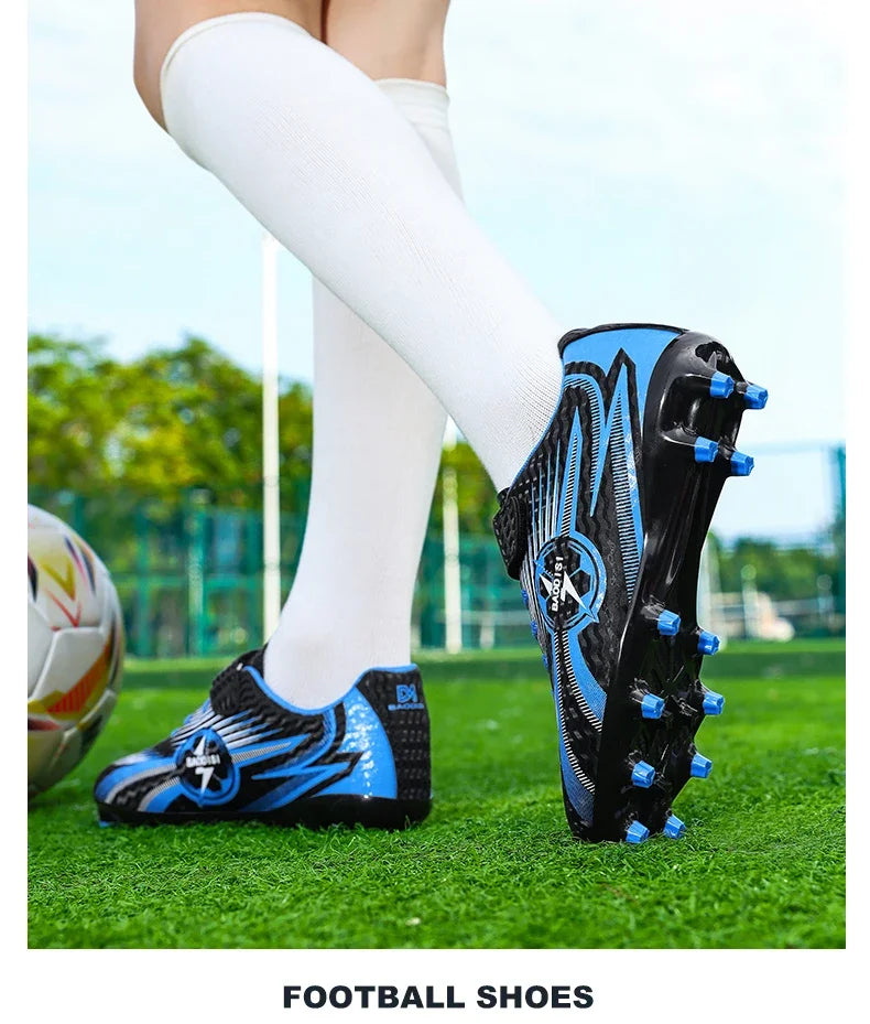 Youth Kids Professional Soccer Cleats Football Boots Non Slip Breathable Lightweight Training Shoes Boys Girls Match Sneakers
