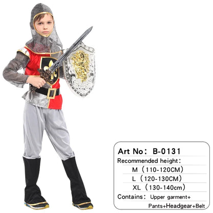New Child Greek Roman Warrior Gladiator Costume Boys Knight Cosplay Carnival Party Fancy Dress No Weapon
