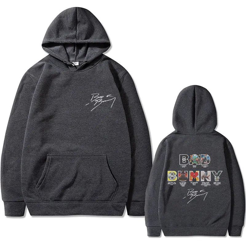 Rapper Bad Bunny Music Album Cover Graphic Hoodie Men Women Hip Hop Oversized Hooded Tracksuit Male Casual Fleece Cotton Hoodies