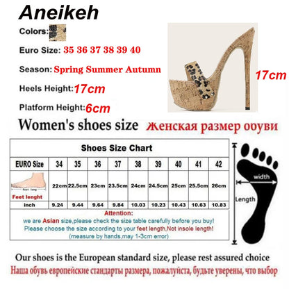 Leopard Platform Sandals High Heels 2025 Summer Slippers Mules Ladies Fashion Peep Toe Slip On Club Shoes Sliders