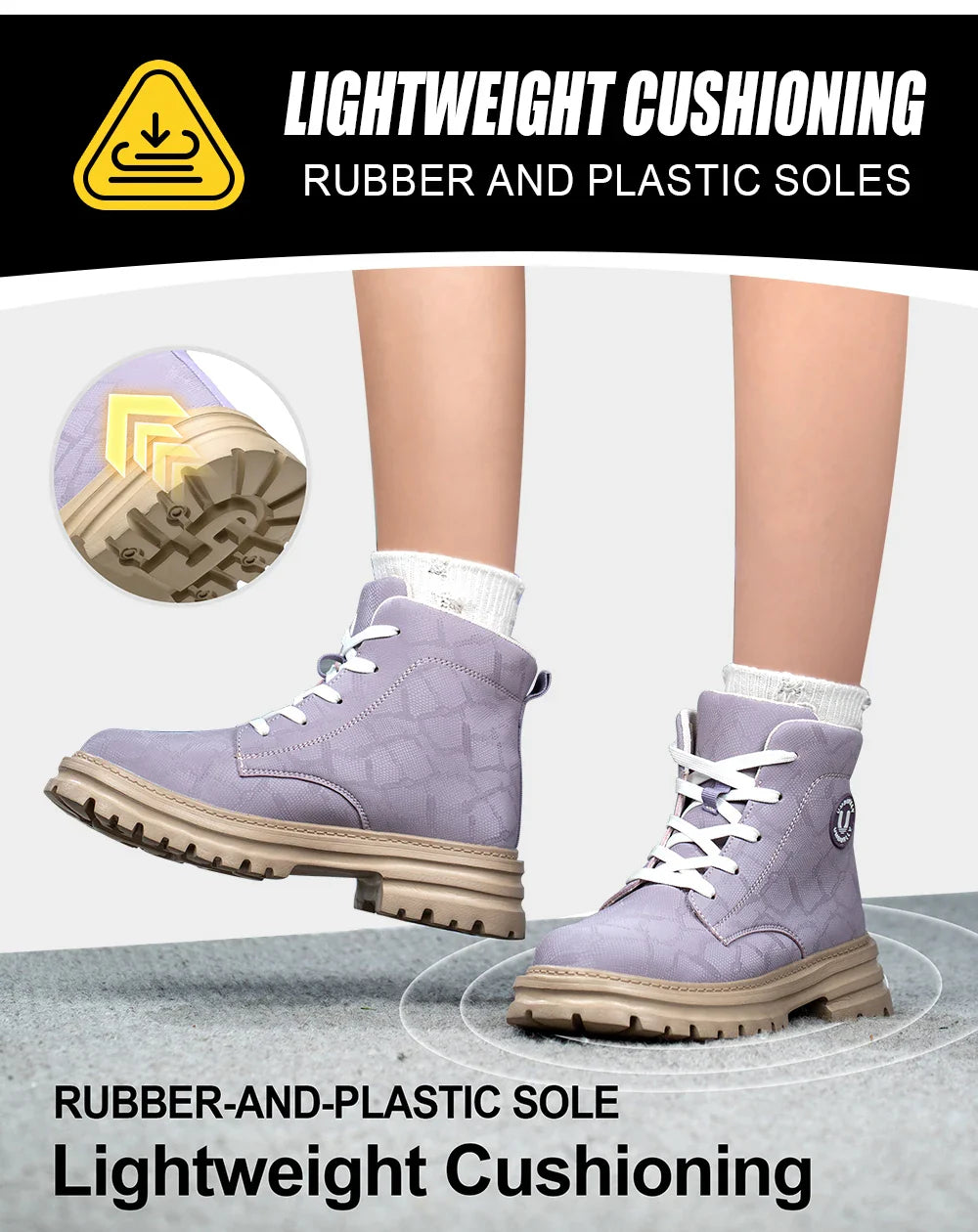 Ladies Steel Toe Safety Shoes Anti-Crush Kevlar Workwear Style Outdoor Safety Boots for Women Resistant Comfort Footwear