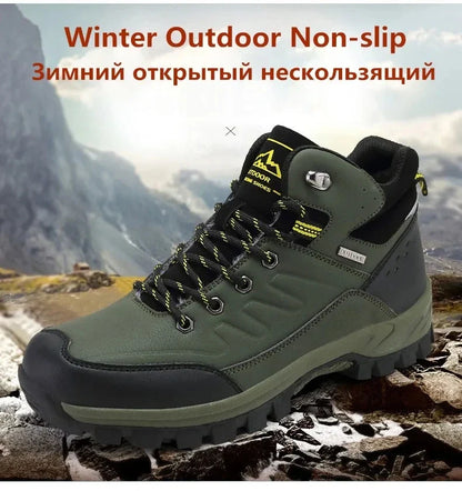 Brand Winter Men's Boots Warm Men's Snow Boots High Quality Leather Men Sneakers Outdoor Men Hiking Boots Work Shoes Size 39-46
