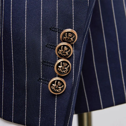 Men Suits Men's Two Piece Suit Double Breasted Man Fashionable and Slim-fitting Design Groom Wedding Dress Casual Striped Fabric