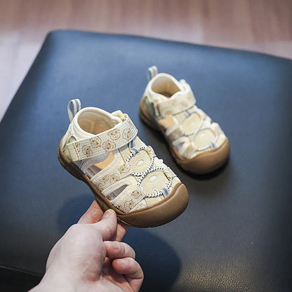 Summer Baby Sandals Boys Breathable Camouflage Sandals Girls Cool Hollow Shoes For Summer Kids Beach Sandals