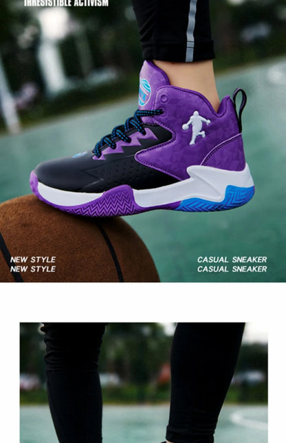 Children Sports Shoes Waterproof Low-top Sneakers Kids Basketball Shoes Boys Lace-up Non-slip Shoes for Running Durable Sneakers