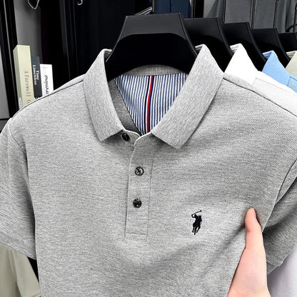 High end brand 100% cotton short sleeve polo shirt men luxur pony embroidery comfort breathable fashion T-shirt summer new top