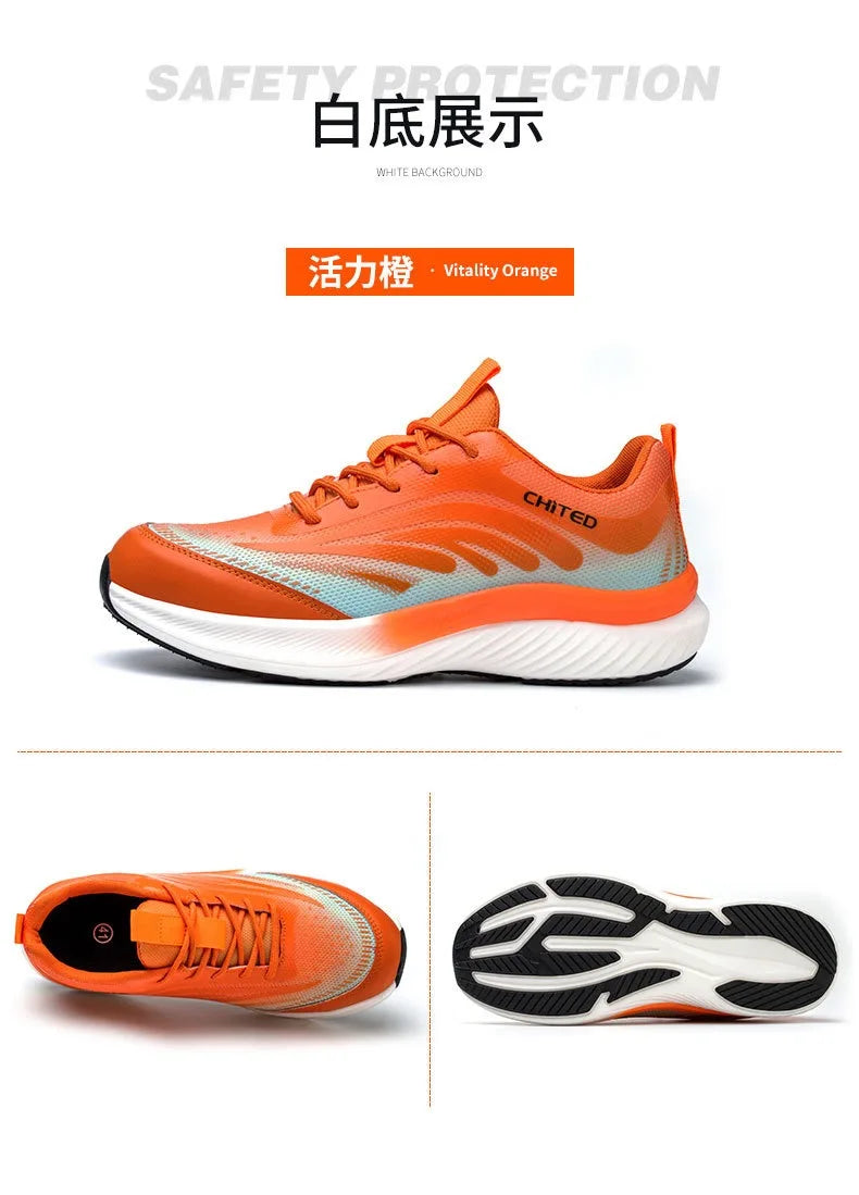 Soft-soled non-slip safety shoes four seasons models men's anti-smash anti-puncture steel head safety shoes new models