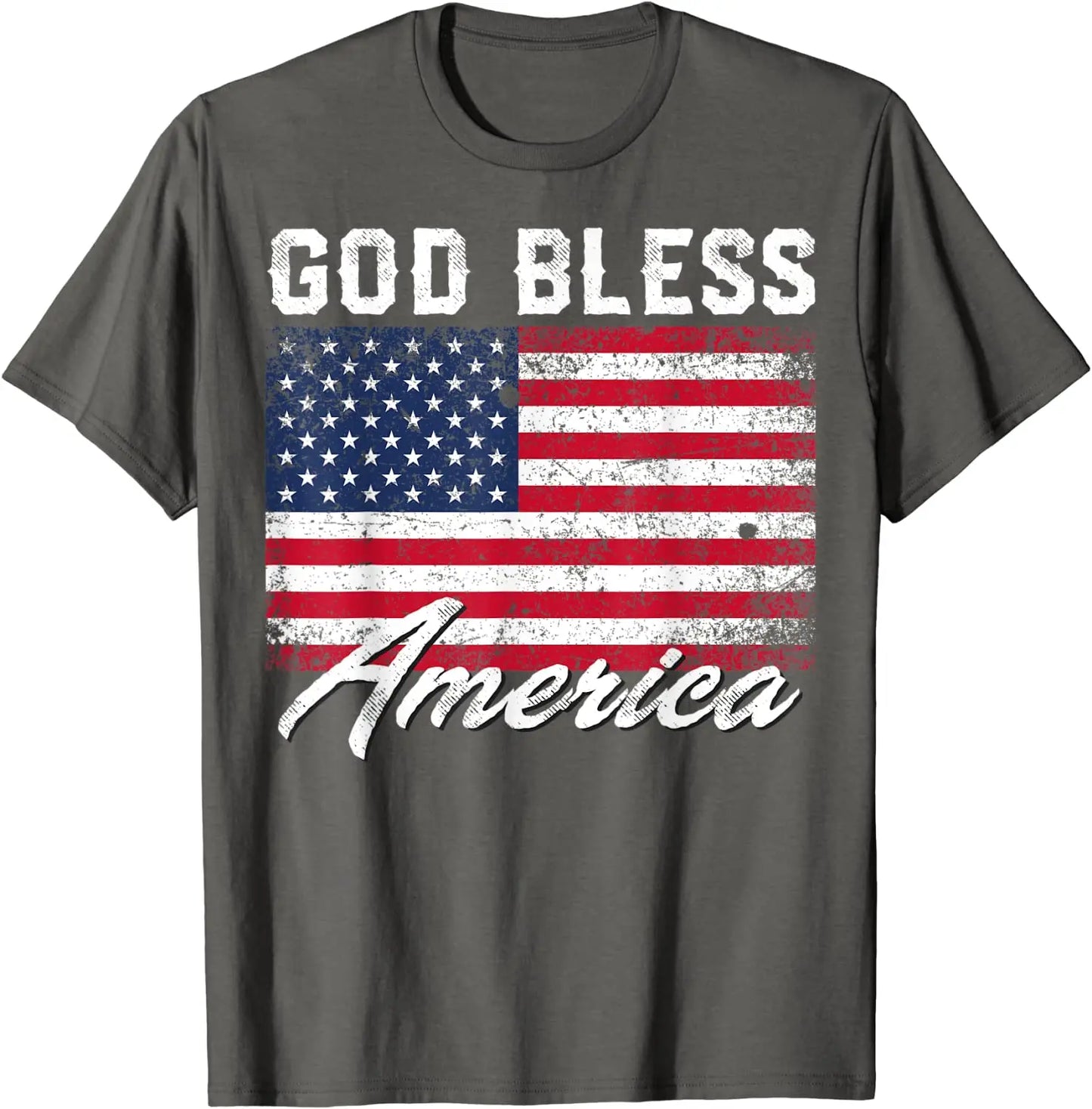 God Bless America USA Flag 4th of July Patriotic T-Shirt Men Women Graphic T Shirts Cotton Casual Daily Four Seasons
