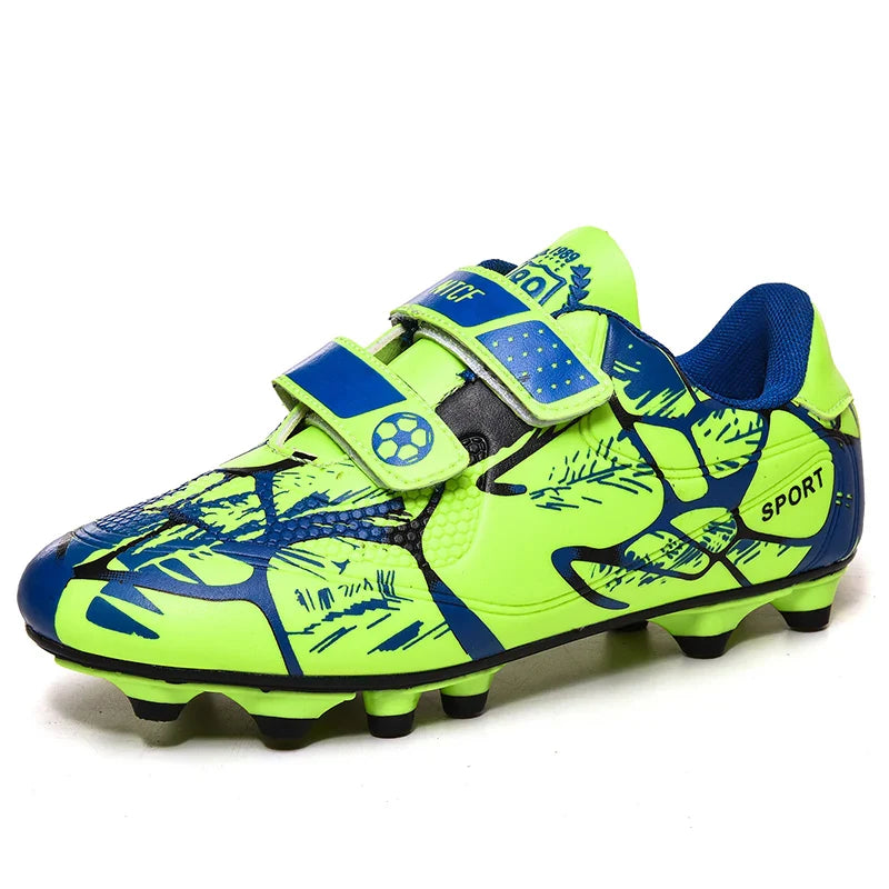 Kids Soccer Shoes HOOK&LOOP Football Sports Shoes Boy Outdoor Non-Slip Training Shoes Child Lightweight Children's Soccer Cleats