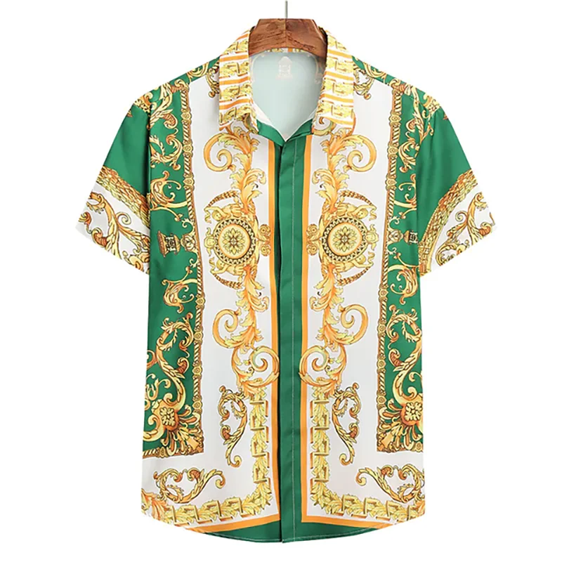 Baroque 3D Printed Hawaiian Beach Shirts Luxury Men Women Fashion Streetwear Vintage Short Sleeve Shirt Tops Blouse Man Clothing